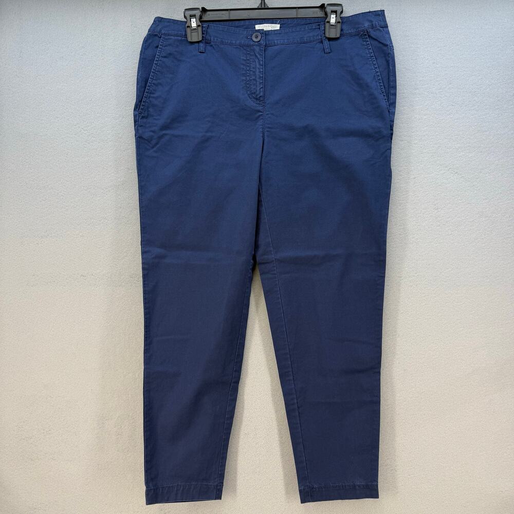 Eileen Fisher Pants Women's PL Blue Khakis Tapered Leg Business Casual Normcore